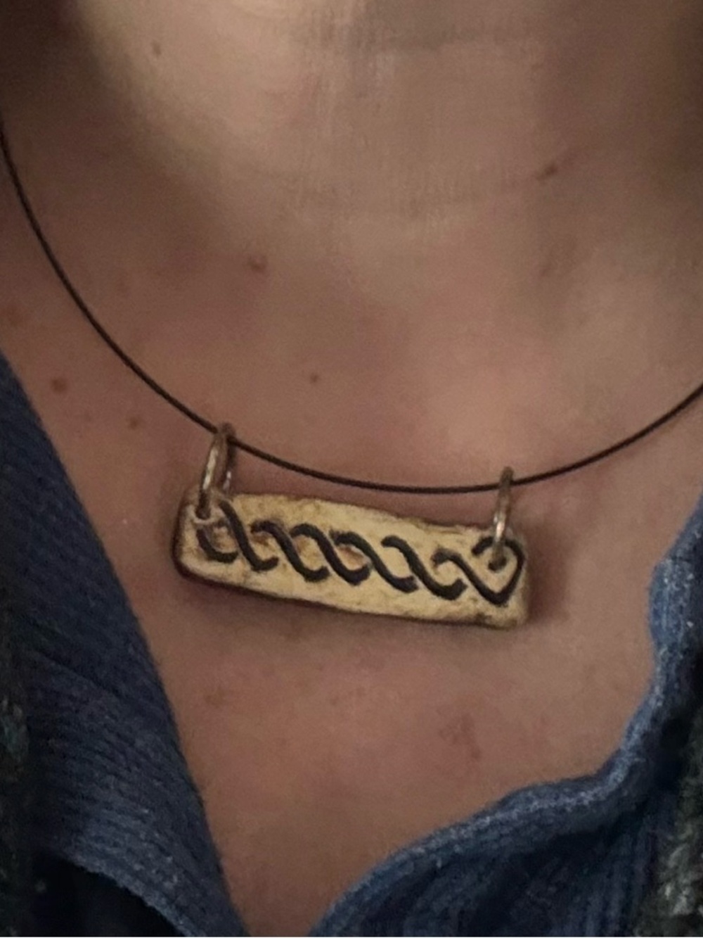 Ceramic One of a Kind Reversible Bar Necklace